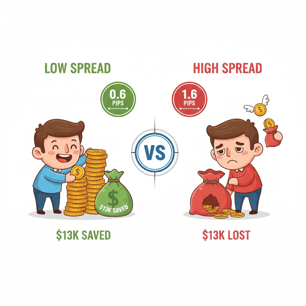 Broker spread maliyetlerinin bir yıllık ticaret boyunca nasıl biriktiği