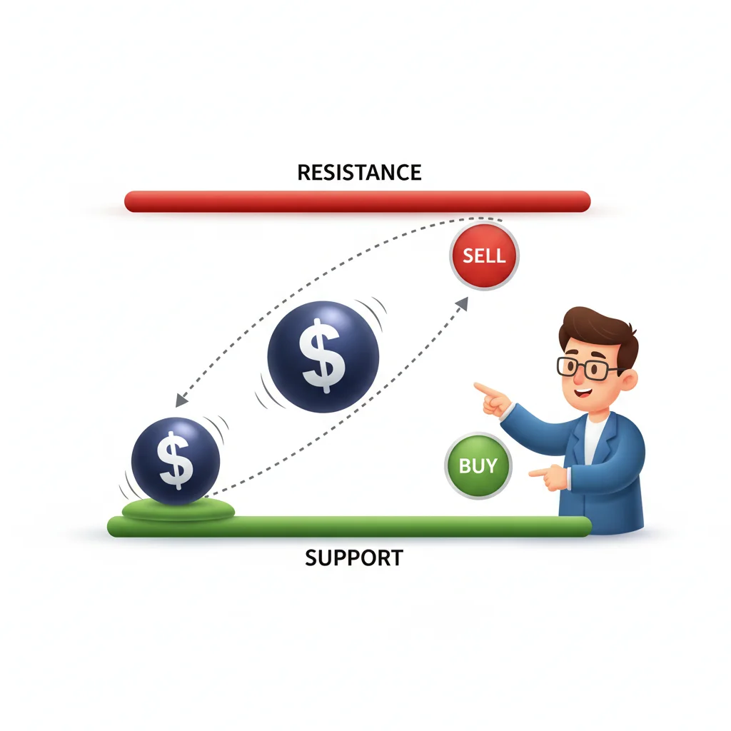 Уровни поддержки и сопротивления — цена отскакивает между горизонтальными уровнями