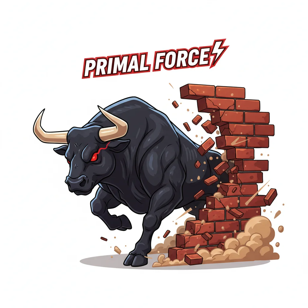 Black bull charging through wall — BlackBull Markets true ECN