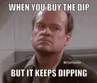 Frasier looking worried — when you buy the dip but it keeps dipping