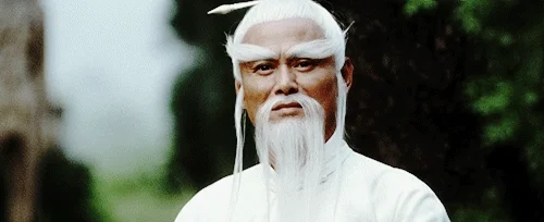 Vieux maître sage (style Pai Mei) hoche la tête approbateur