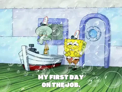 SpongeBob eager first day