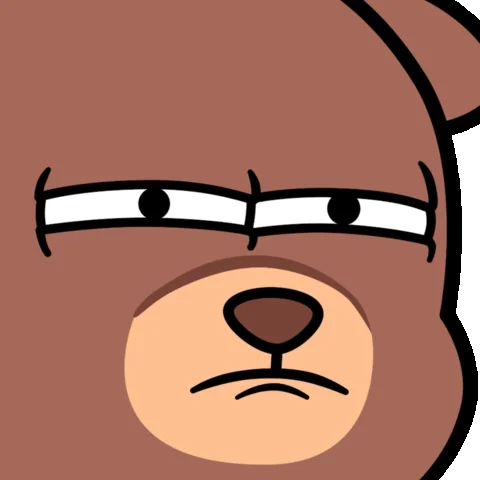 Cartoon bear with a suspicious look