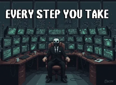 Person monitoring screens intently