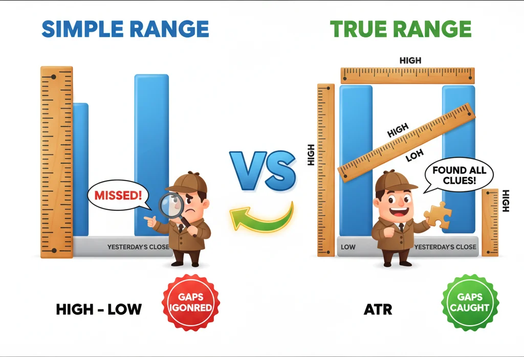ATR measuring true volatility better than simple high-low range