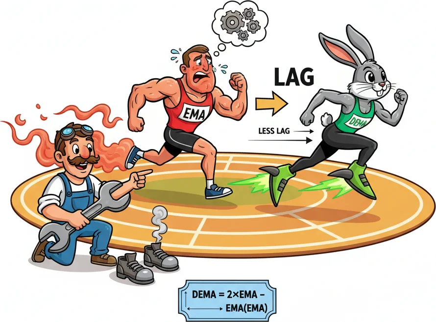 Patrick Mulloy reducing moving average lag with the DEMA formula