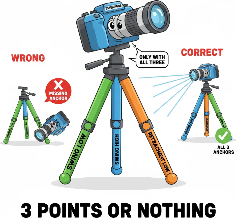 How to correctly draw Fibonacci extensions using three anchor points