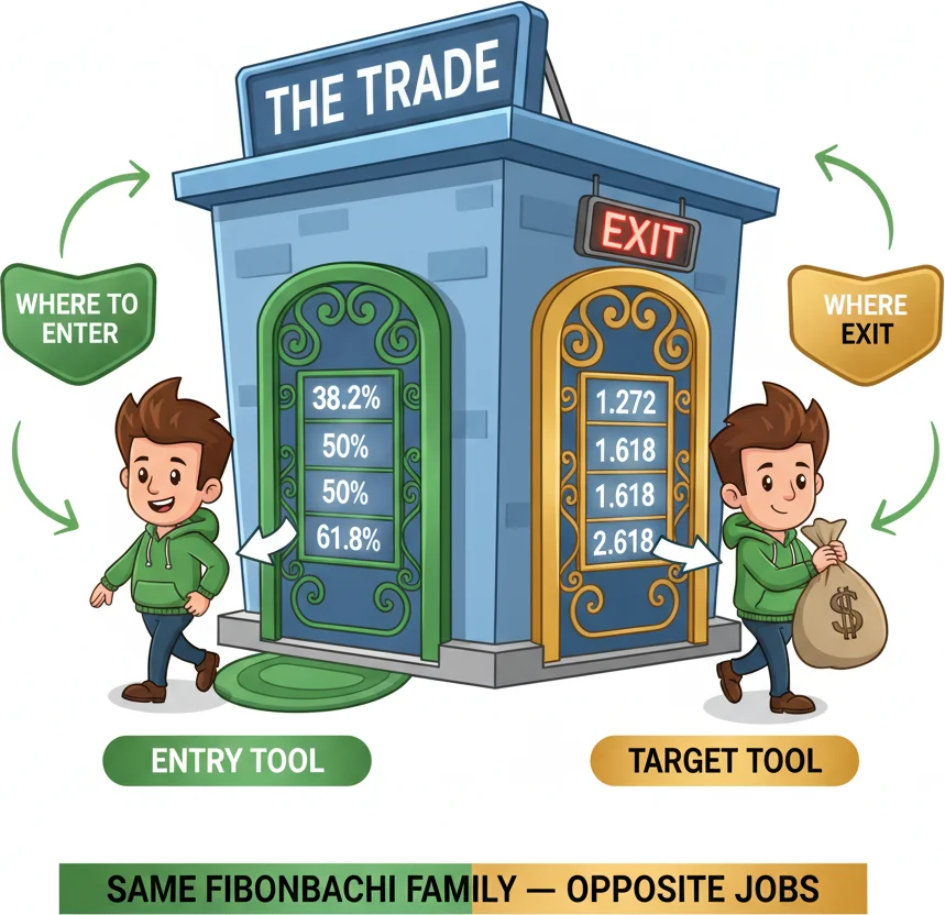 Extensions vs retracements — when to use which Fibonacci tool