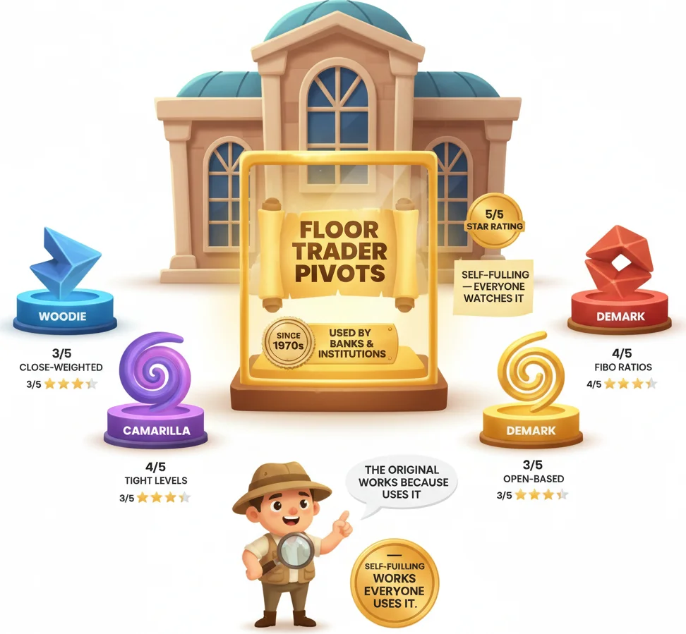Floor trader pivots vs modern variants — why the original still works