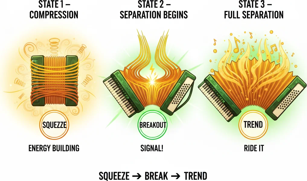 GMMA compression and separation — the buy and sell framework