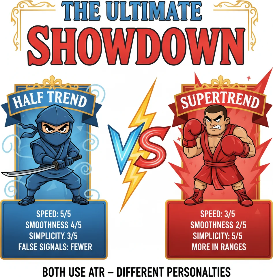 Half Trend vs SuperTrend comparison — the ultimate showdown