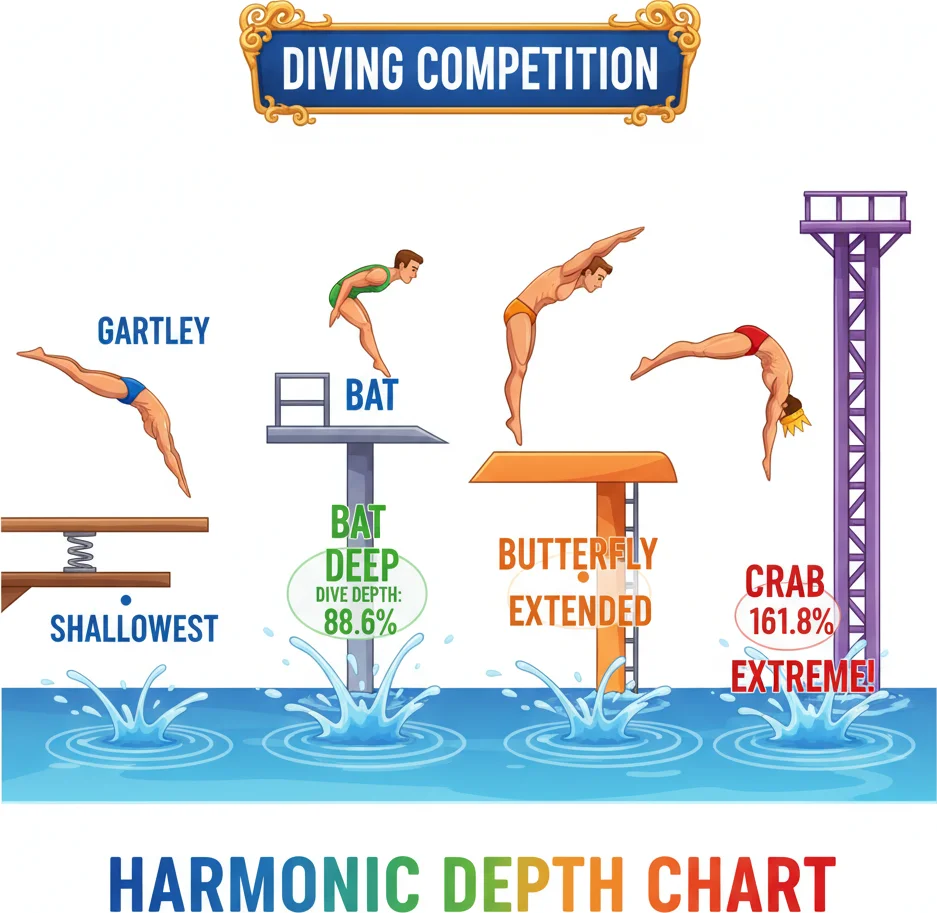 Crab pattern vs other harmonics — comparison of extension depths