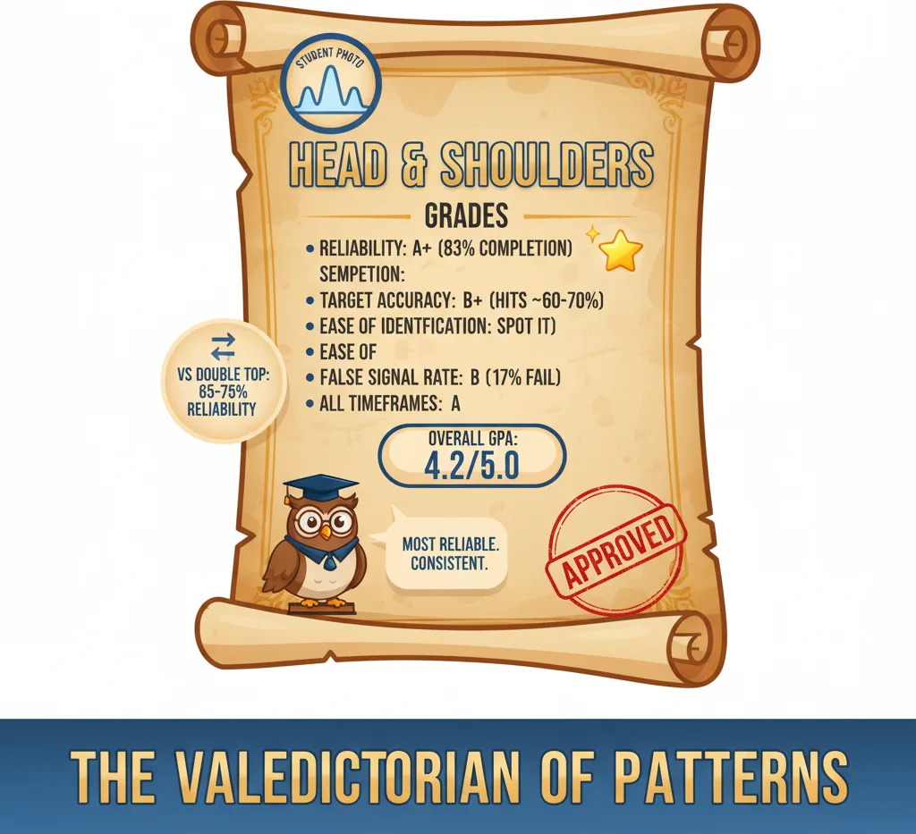 Head and shoulders reliability statistics — 83% completion rate