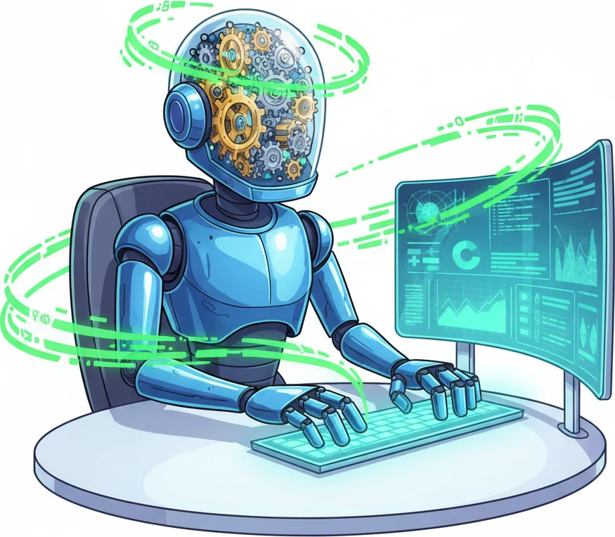 A trading robot executing orders with machine-like precision — no emotions, no hesitation