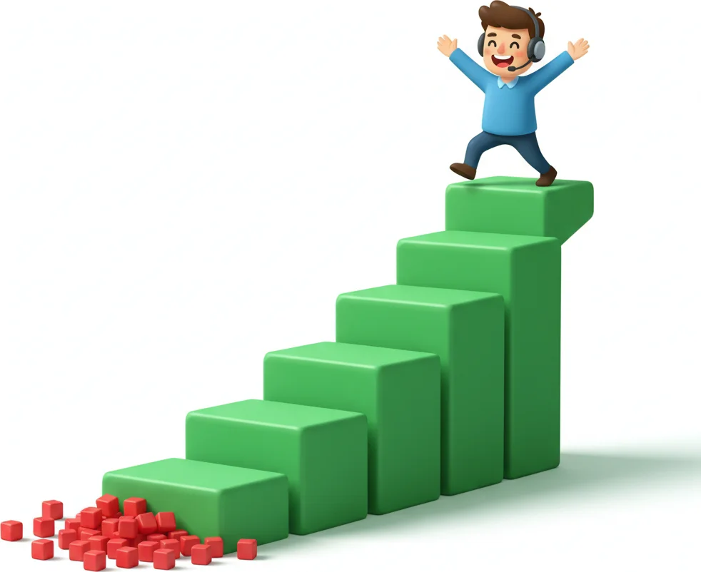 Bigger steps as you climb higher