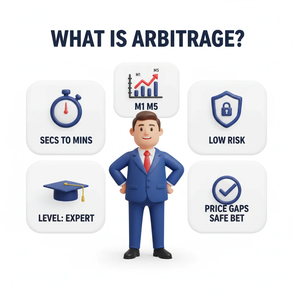 What is arbitrage — strategy overview infographic