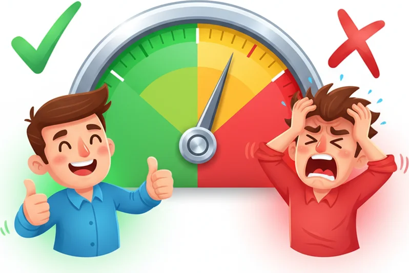 Risk gauge showing safe green zone vs danger red zone for daily risk management