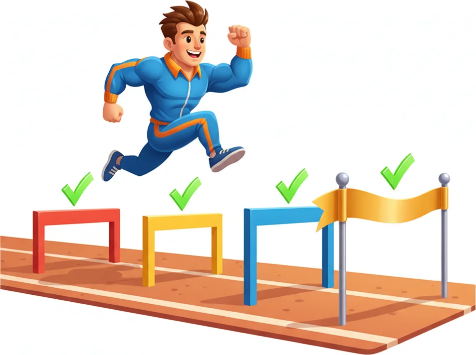 Clear every hurdle to reach the finish line