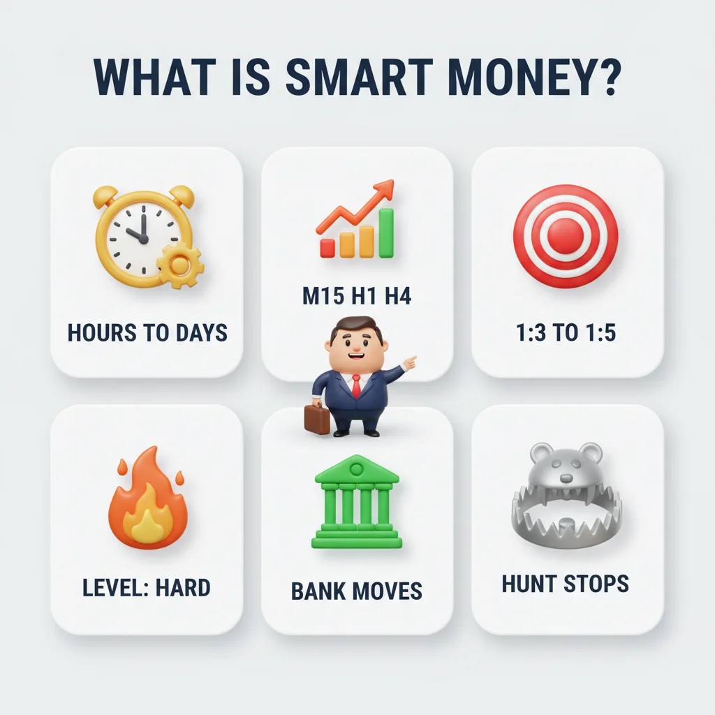What is smart money concepts — strategy overview infographic
