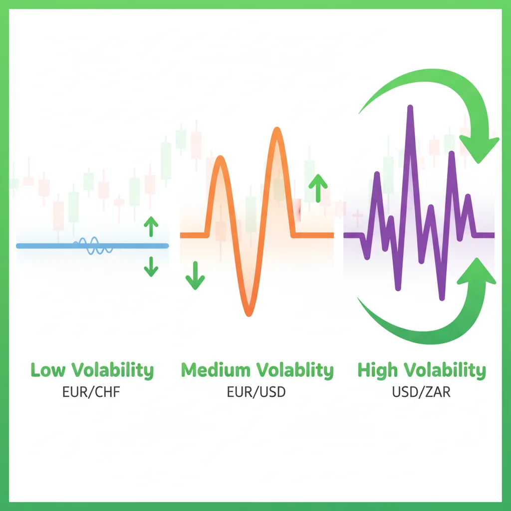 Three volatility personalities: calm, moderate, and extreme price movements.